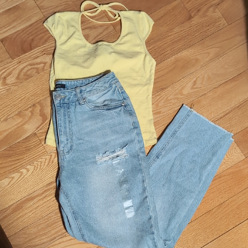Yellow Top and Light Blue Jeans